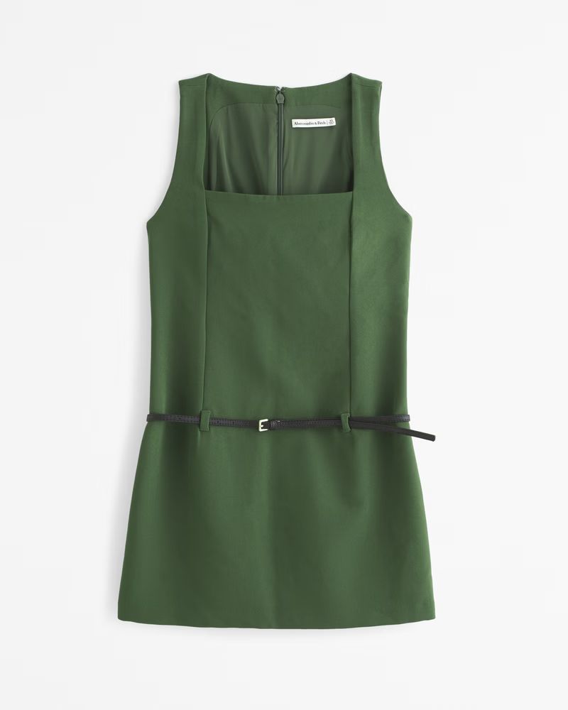 Squareneck Belted Mini Dress | Abercrombie & Fitch (US)