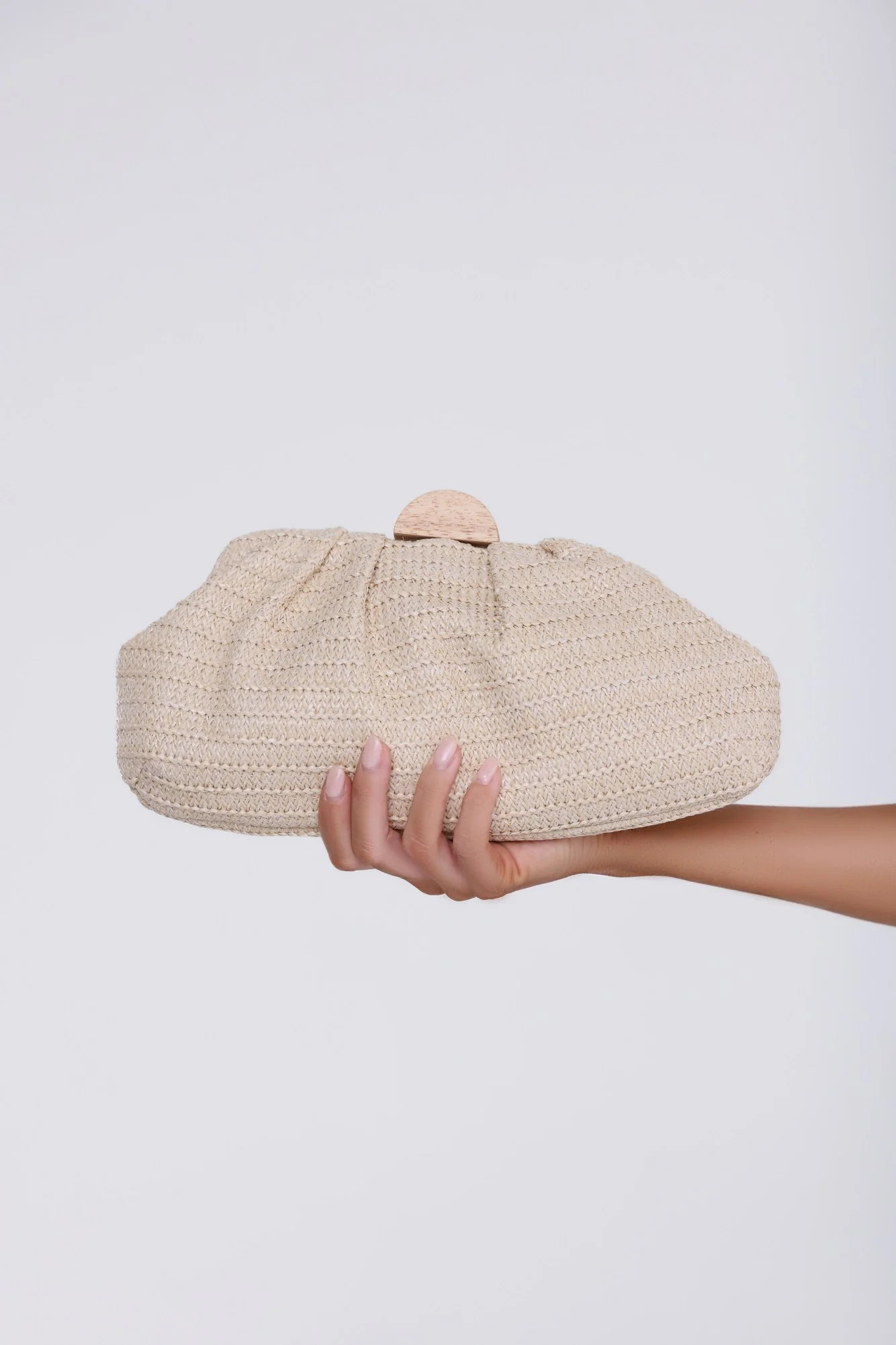 Natural Raffia Clutch Beige | Hello Molly (US)