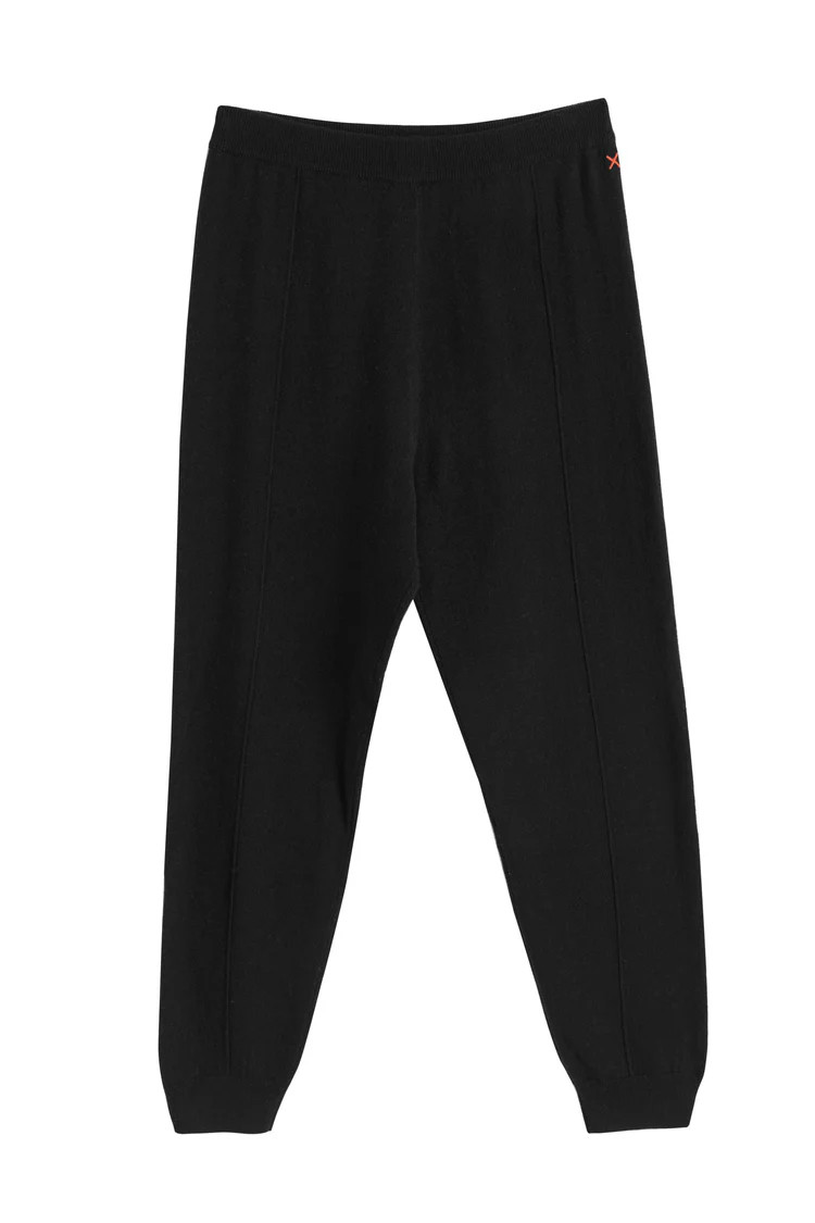 Black Wool-Cashmere Cuffed Joggers | Chinti & Parker