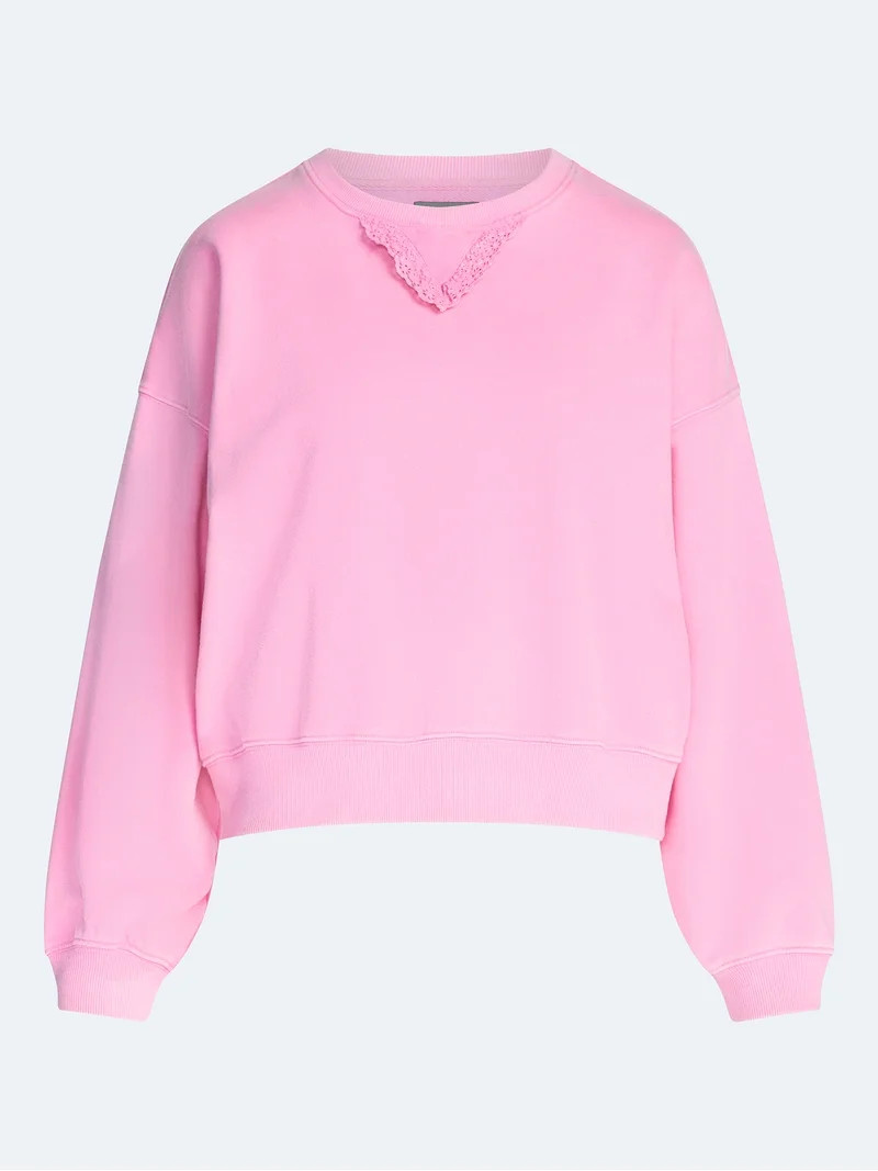 Scoop Women's Graphic Cropped Crewneck Sweatshirt, Sizes XS-XXL - Walmart.com | Walmart (US)