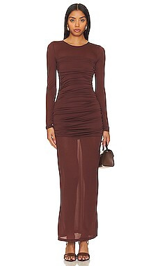 L'Academie Alma Dress in Brown from Revolve.com | Revolve Clothing (Global)