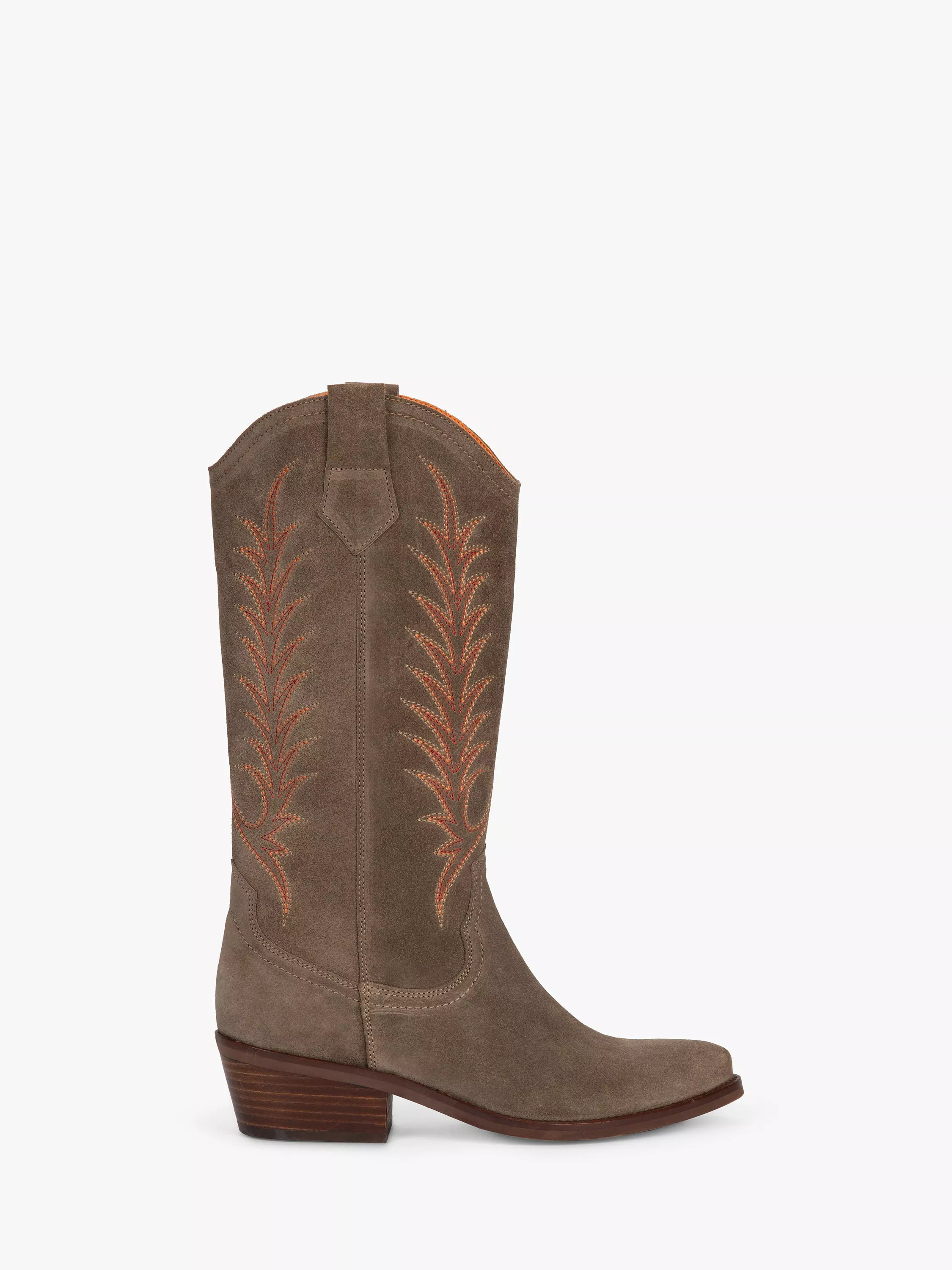 Penelope ChilversGoldie Suede Cowboy Boots, Taupe | John Lewis (UK)