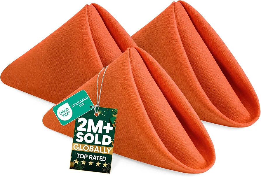 Utopia Home [12 Pack, Orange] Cloth Napkins 18x18 Inches, 100% Polyester | Amazon (US)