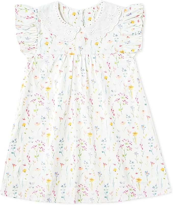 Simplee kids Baby Girls Casual Dress Toddler Smocking Dress Floral Print Sundress for Spring Summ... | Amazon (US)