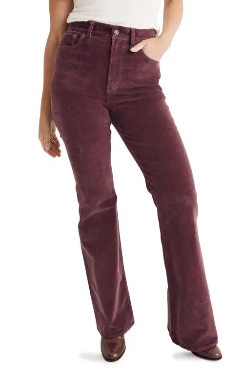 Madewell The Perfect Corduroy Flare Pants in Vintage Mulberry at Nordstrom, Size 30 | Nordstrom