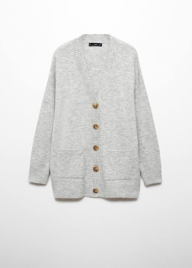 Oversized cardigan with buttons -  Women | Mango USA | MANGO (US)