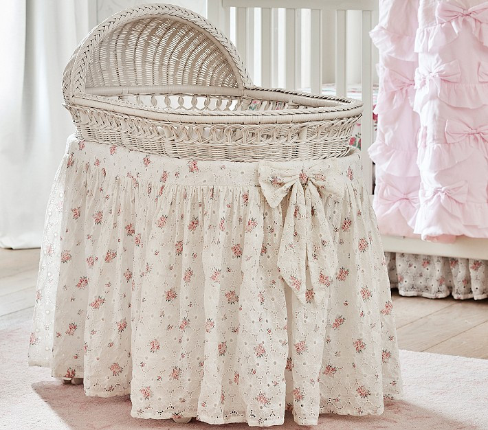 LoveShackFancy Printed Eyelet Bassinet Skirt | Pottery Barn Kids