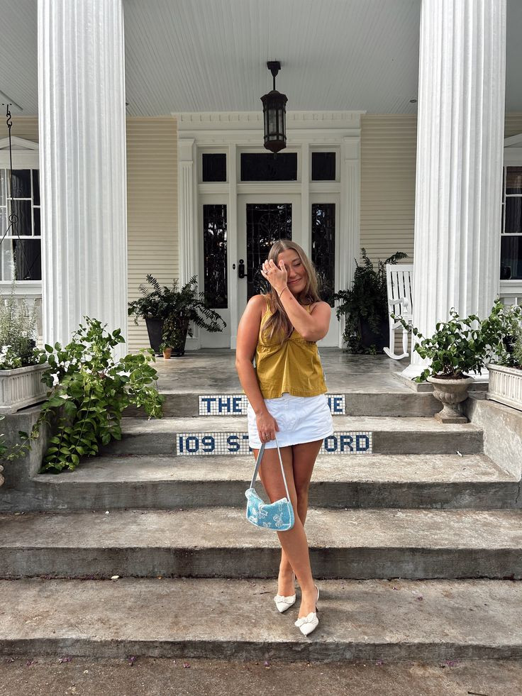 Summer Style Inspiration - Free People Summer! Both skort and top are TTS (im wearing a small in the top and 27 in the skort. It is mini for sure but it has built in shorts). My purse is old Anthro!  

 #LTKFindsUnder50 #LTKFindsUnder100 #LTKStyleTip