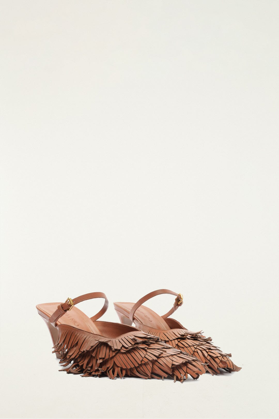 Brown Fringe Heeled Sandal | FARM Rio | FarmRio (US)