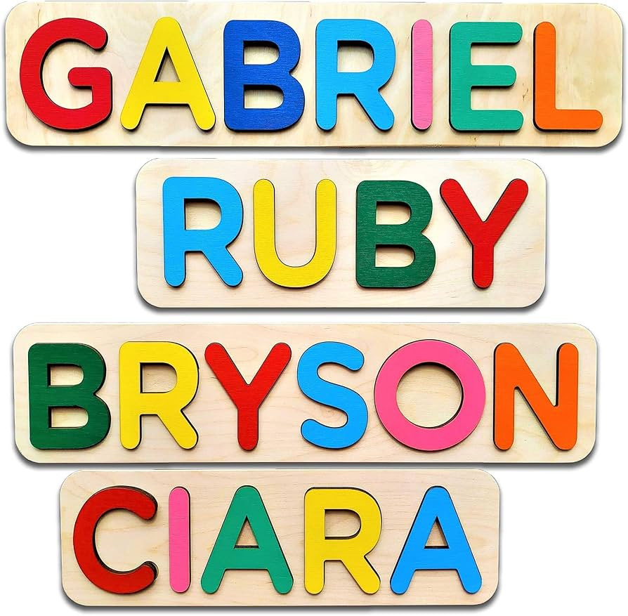 Personalized Wooden Name Puzzle for Kids with Extra-Large Letters Personalized Baby Name Puzzle f... | Amazon (US)