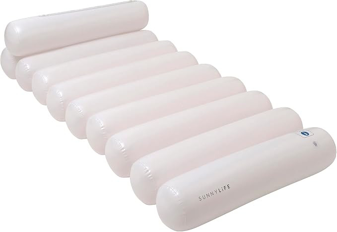Sunnylife Inflatable Tube Lilo White, Luxury Lie-On Pool Float with Head Rest, Ideal for Pool and... | Amazon (US)