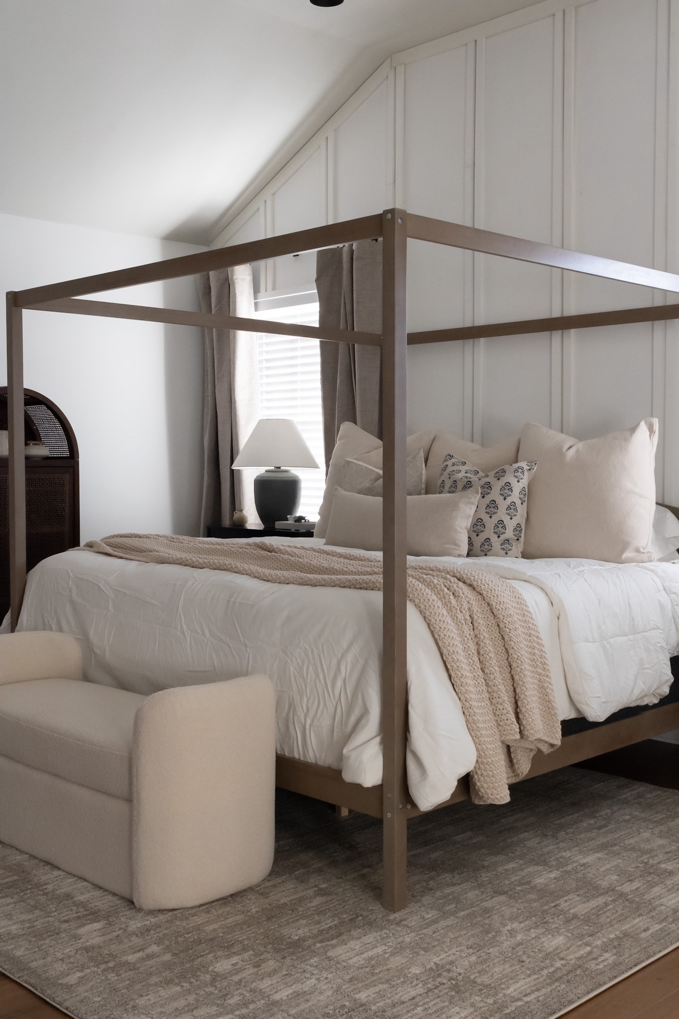 Canopy bed.  Bedroom.  Rug.  Bedding.  Pillows.  Arch cabinet.  Bench.  Bed bath and beyond.  Target.  Amazon.  Wayfair.  Loloi.  Studio McGee.  Simply organic bamboo.  Woven nook.

#LTKSeasonal #LTKhome