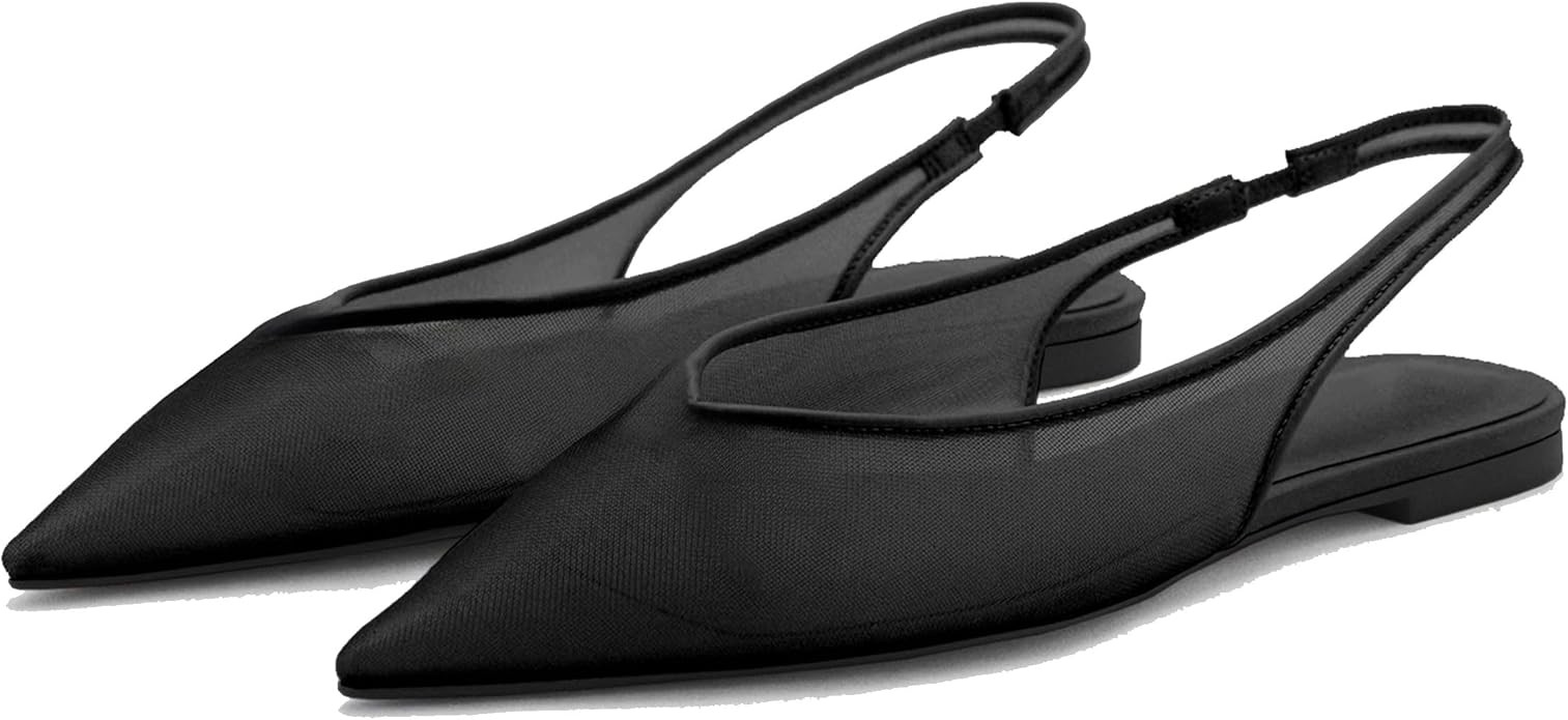 Slingback Flats for Women Stylish Pointed Toe Design with Comfortable Mesh Material for Breathabl... | Amazon (US)