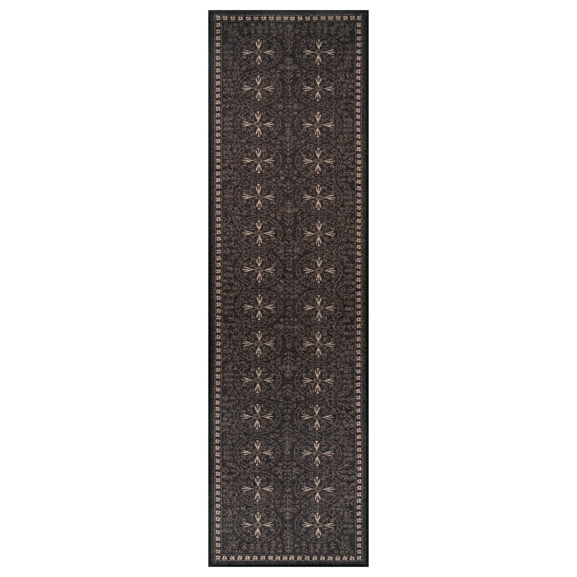 Bolkov Traditional Folk Floral Charcoal Gray Power Loomed Indoor Area Rug | Wayfair North America