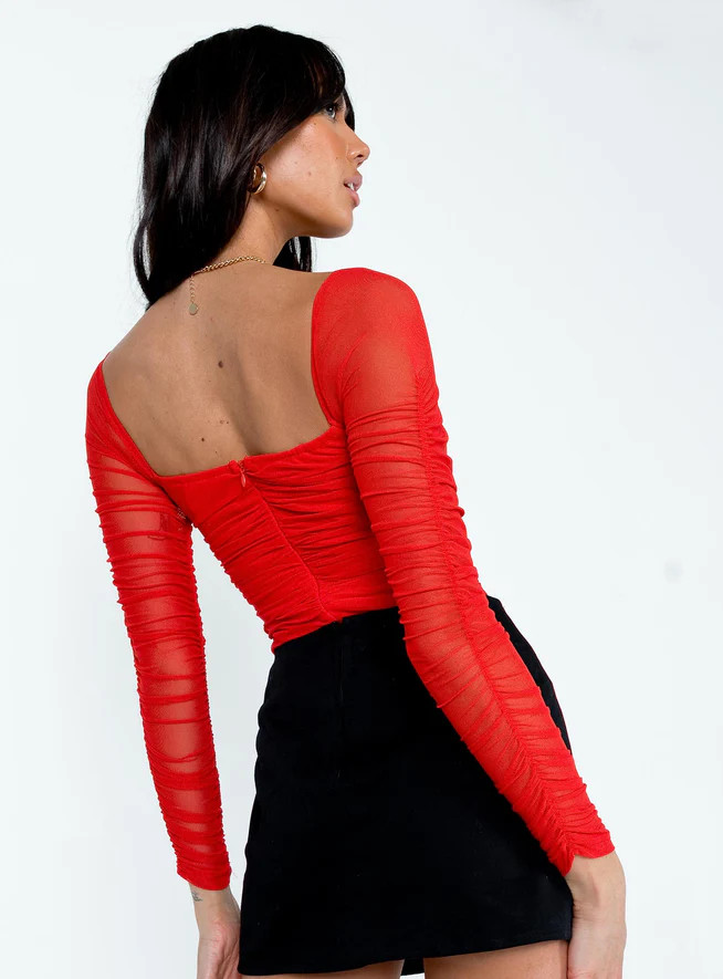 Delany Bodysuit Red | Princess Polly US