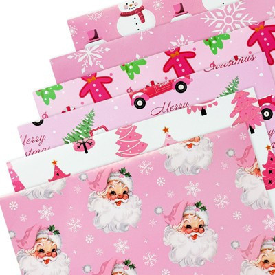 Wrapables Christmas Gift Wrap Paper Sheets Folded Flat 12pcs, Festive Pink | Target