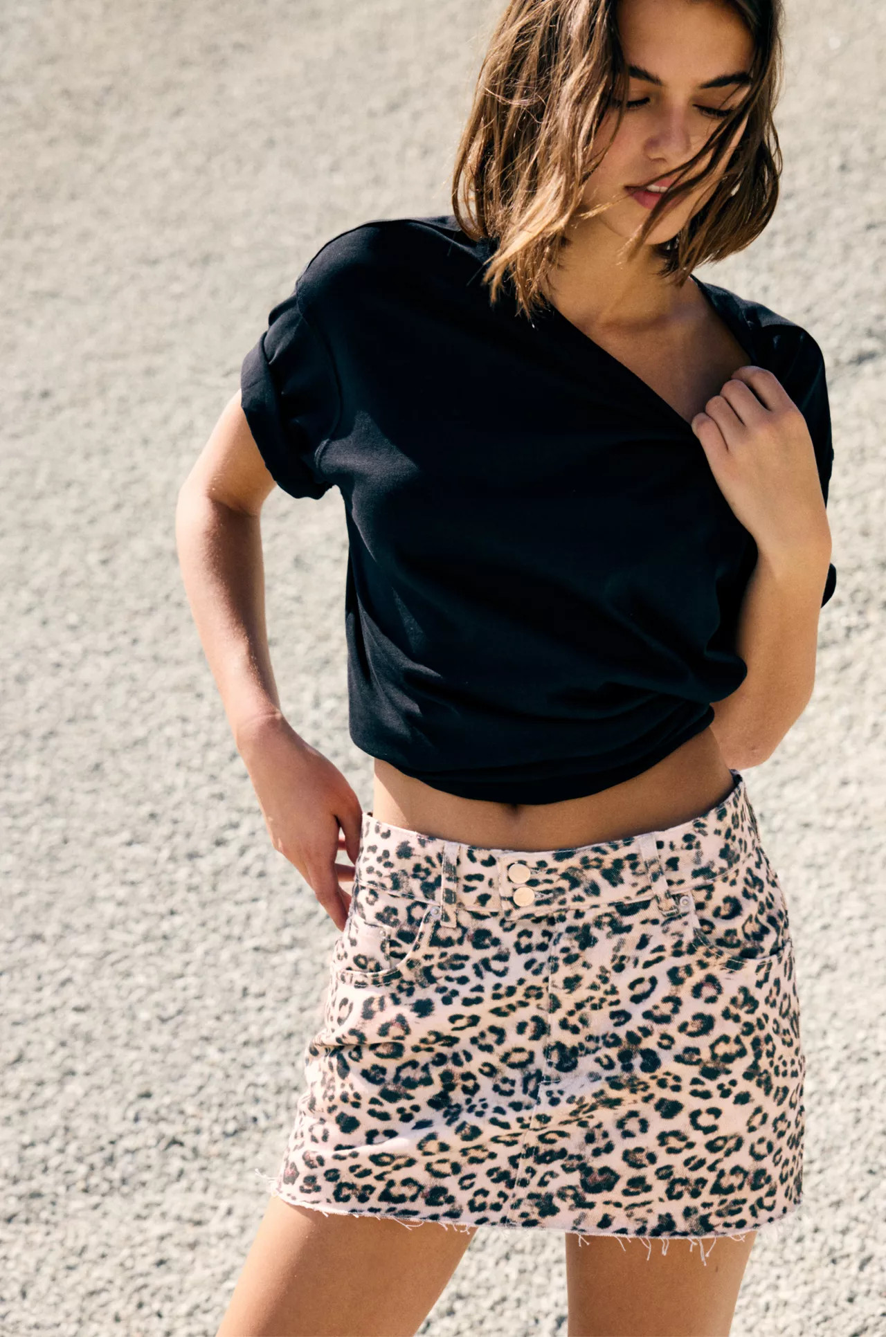Jeansminirock Leopard | PULL and BEAR DE