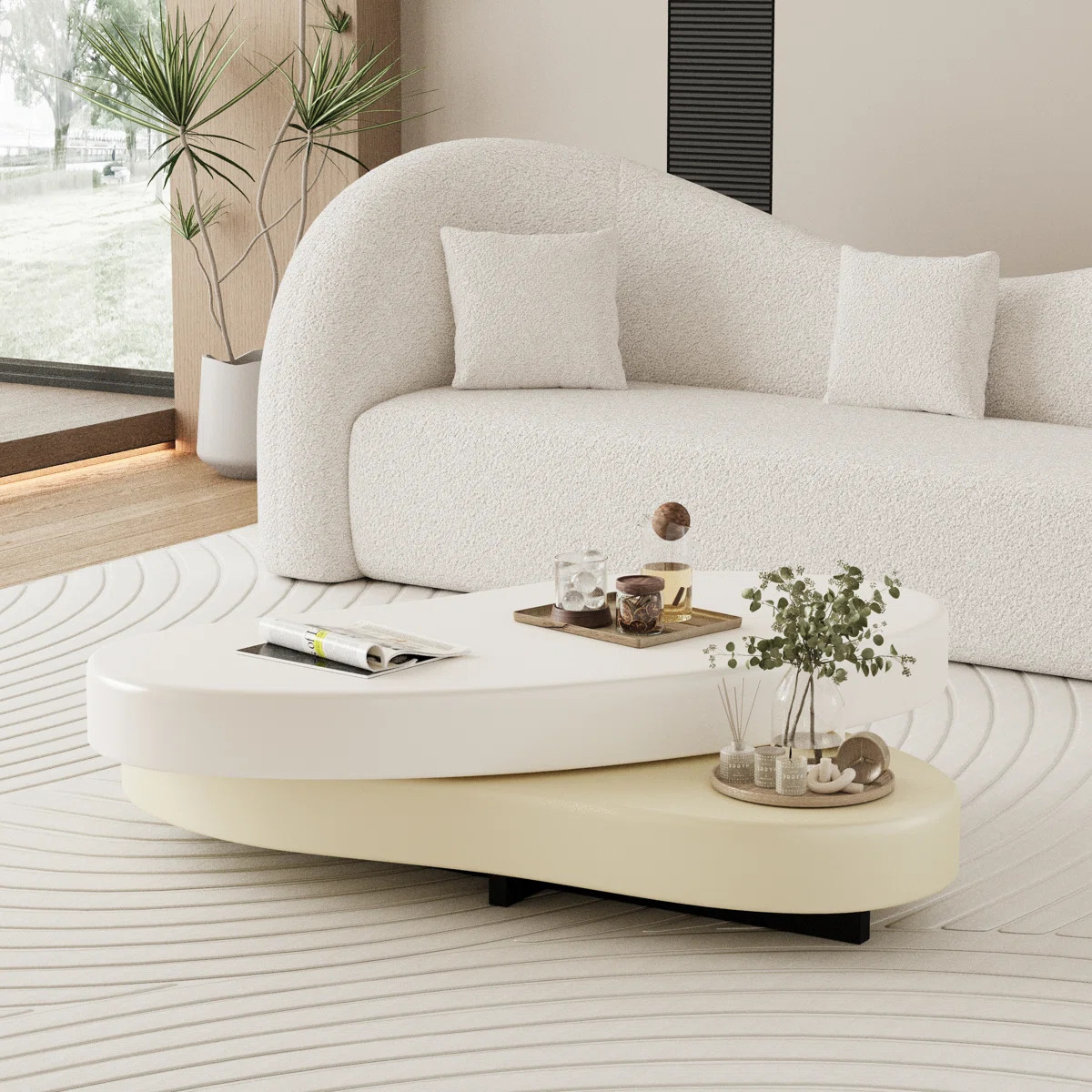 Masek Modern Extendable Coffee Table, Stylish Creative Rotating Coffee Table | Wayfair North America