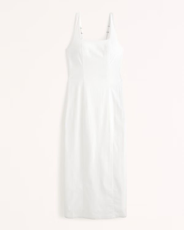 Stretch Cotton Midi Dress | Abercrombie & Fitch (US)