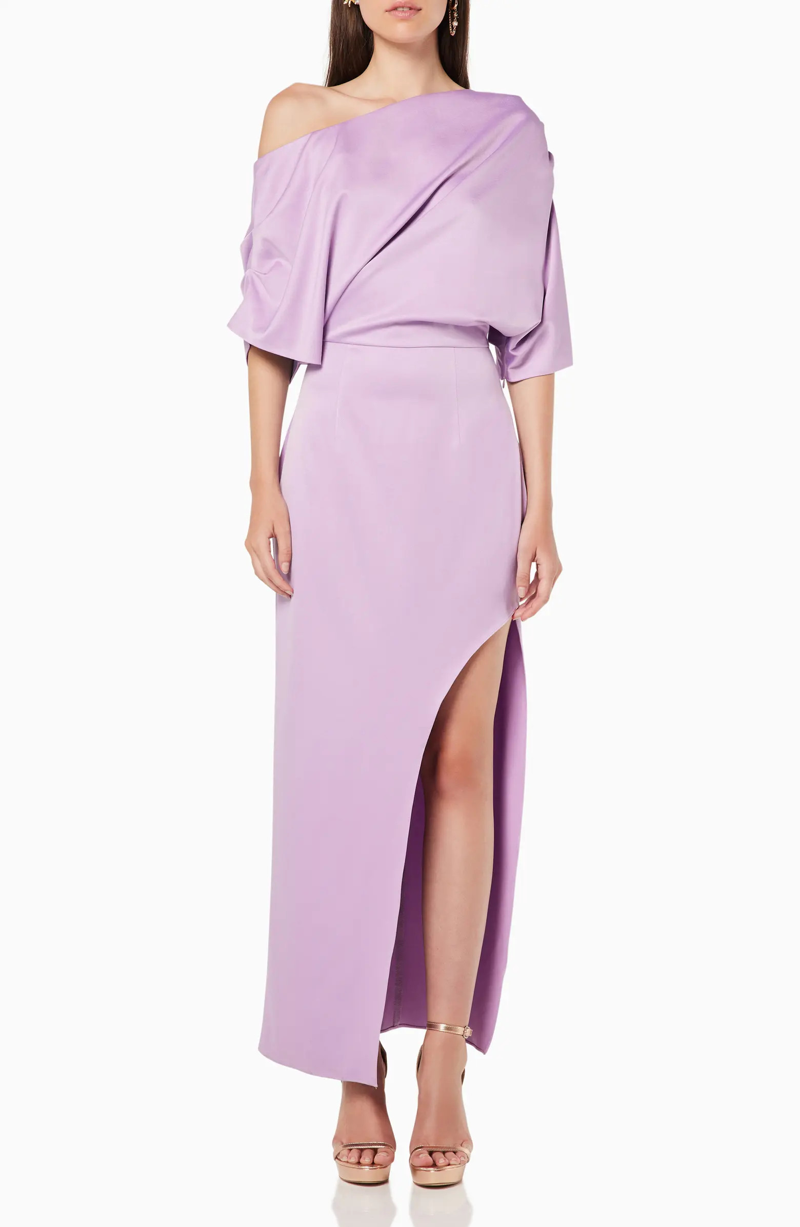 Andrea One-Shoulder Satin Gown | Nordstrom