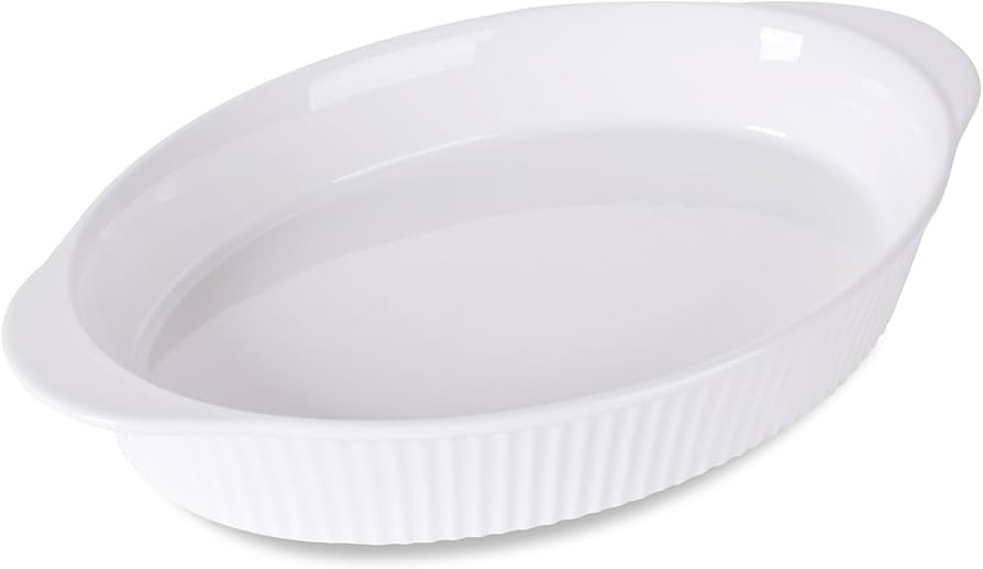 LEETOYI Porcelain 9x13 Large Oval Au Gratin Pans,Baking Dish for Servings, Bakeware with Double H... | Amazon (US)