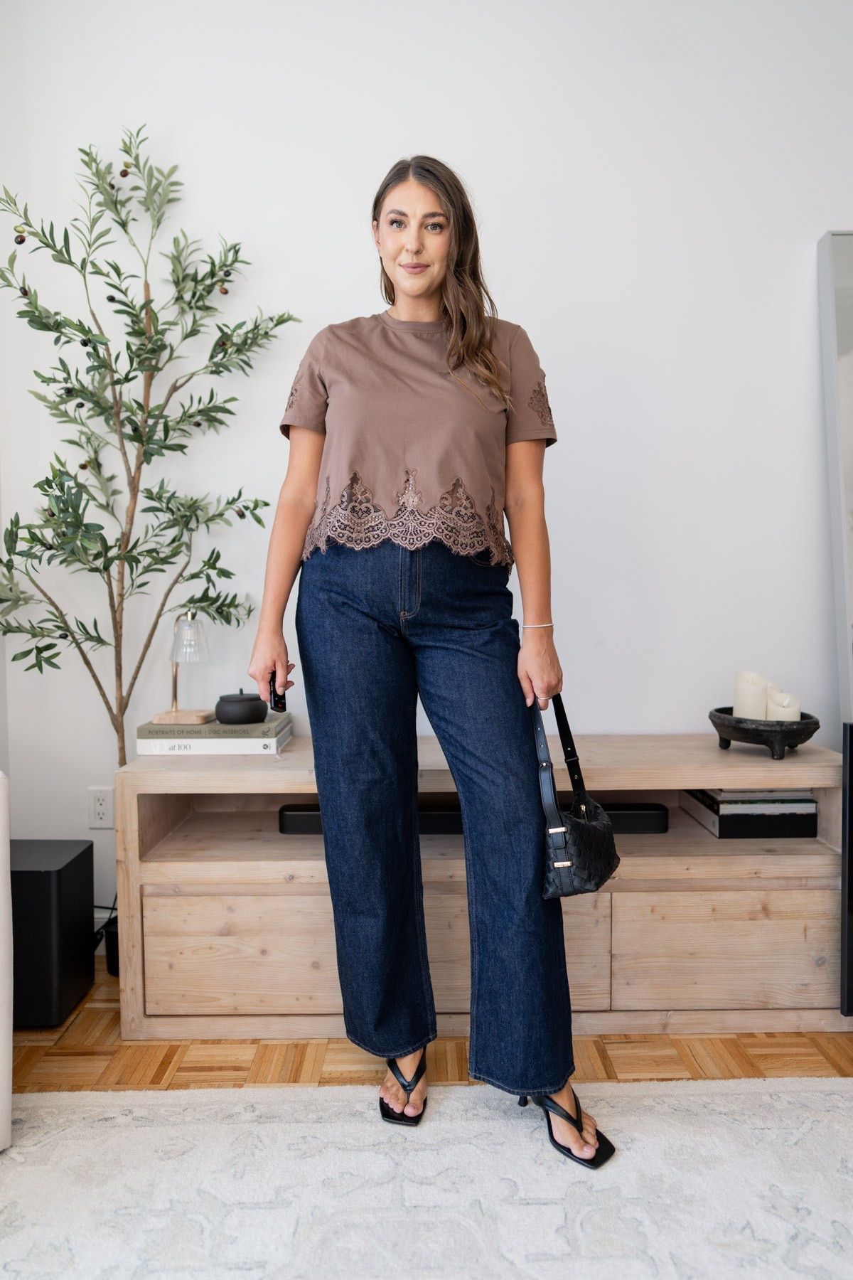An elevated everyday outfit that mixes feminine details with timeless denim. The lace-trim top, dark wide-leg jeans, and kitten heels create a polished look that’s perfect for lunch, work, or casual date nights.

dark wash jeans, wide leg jeans, lace top, brown top outfit, elevated casual, everyday style, fall transition outfit, chic denim look, kitten heels, neutral fashion, effortless style, amazon fashion, classic wardrobe, date night outfit, casual chic

#LTKTall #LTKMidsize #LTKSeasonal