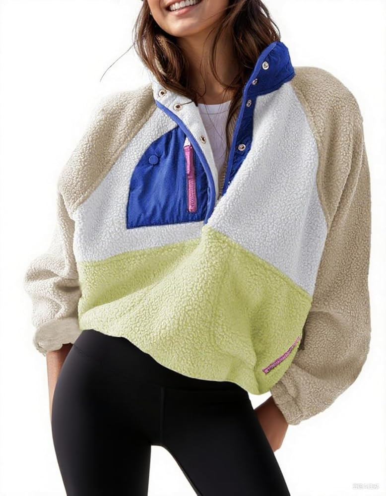 AMEBELLE Women’s Lightweight Fleece Pullover Jacket Cropped Fall Winter Fuzzy Sherpa Jacket Swe... | Amazon (US)