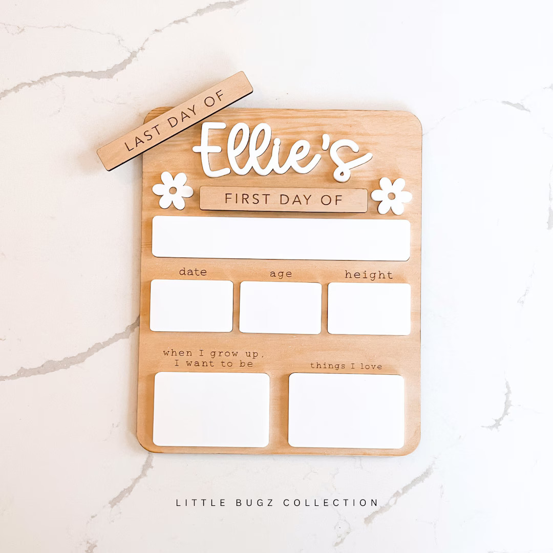 Back to School Sign, First Day of School Sign, Back to School Board, Interchangeable First and La... | Etsy (US)