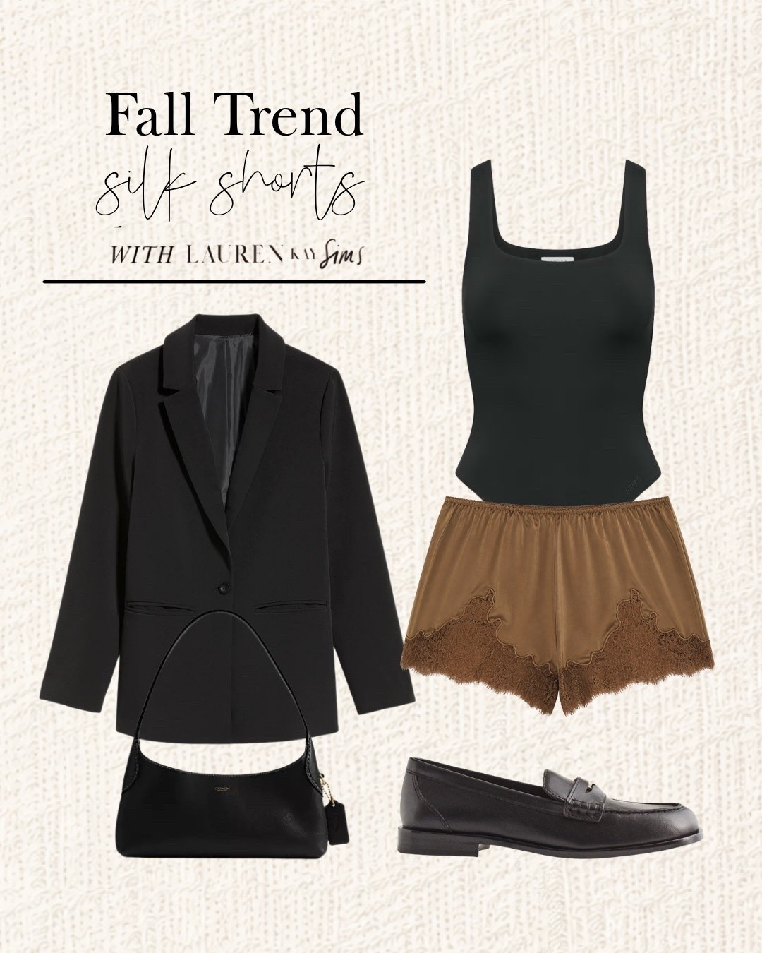 Silk shorts, a tailored blazer, and classic loafers! An effortlessly chic workwear look for fall.

workwear chic, office outfit, silk shorts, fall workwear, black blazer outfit, loafers outfit, polished style, elevated basics, affordable fashion, under $100, capsule wardrobe, transitional workwear, day to night outfit

#LTKootd #LTKSeasonal #LTKWorkwear