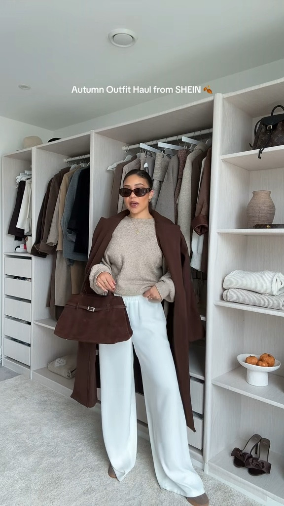 🏷️ autumn outfits, beige jumper, brown coat, brown suede co-ord, white knit co-ord, Shein 

#LTKuk #LTKstyletip #LTKautumn