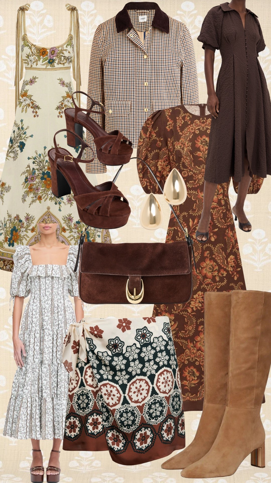 Fall, fall style, fall outfits, fall dresses, boots, wrap skirt, family photo outfit, brown dress, brown bag, hill house

#LTKFindsUnder100 #LTKStyleTip