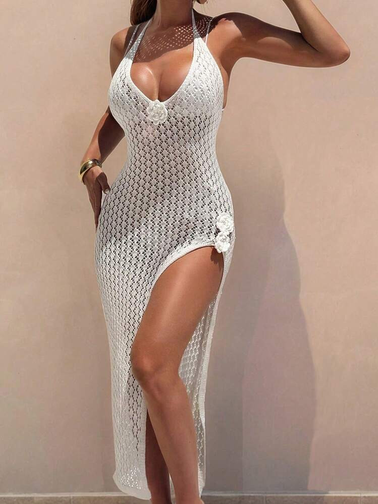 Crochet Resort dress white | SHEIN