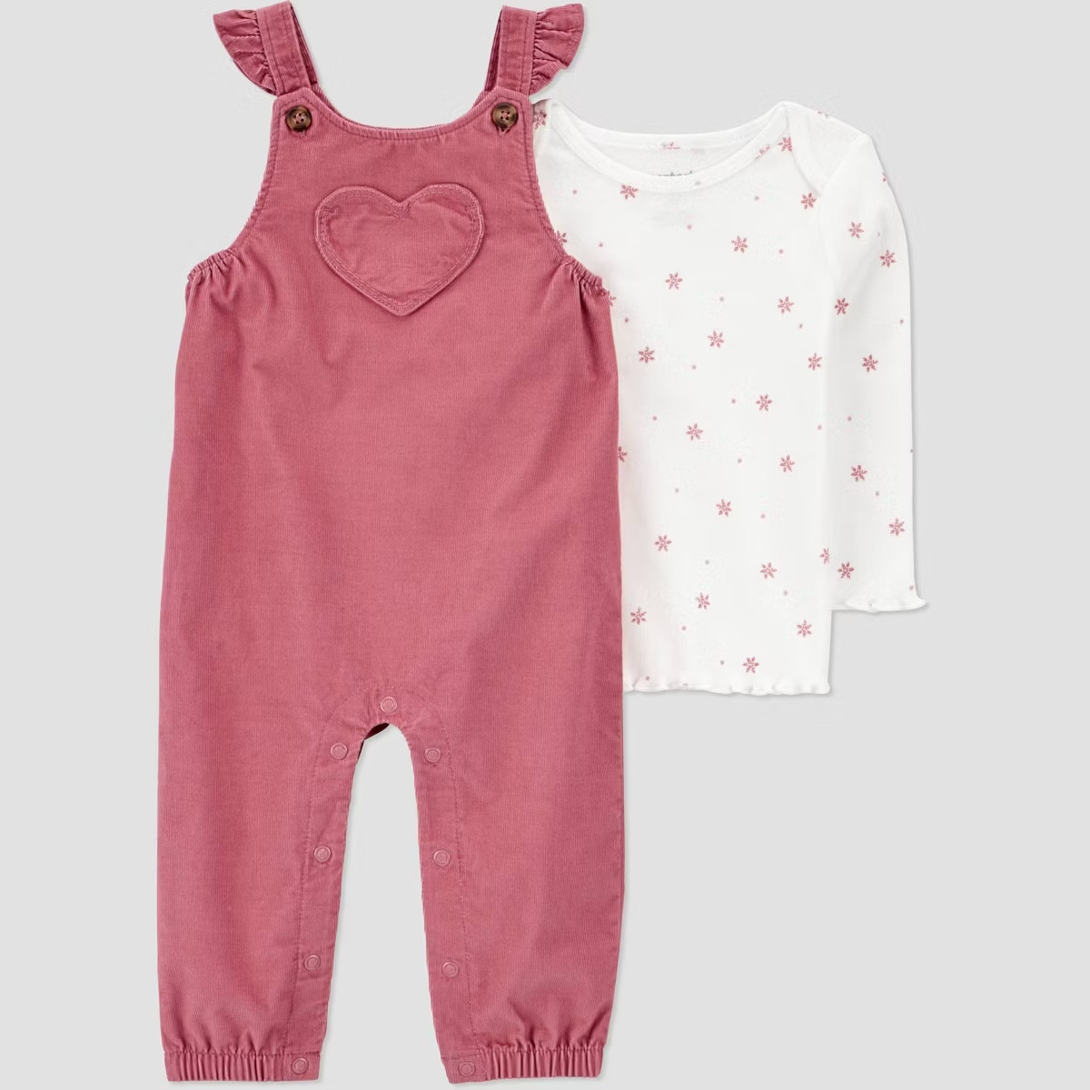 Carter's Just One You® Baby Girls' 2pc Heart Overalls Set - Pink | Target