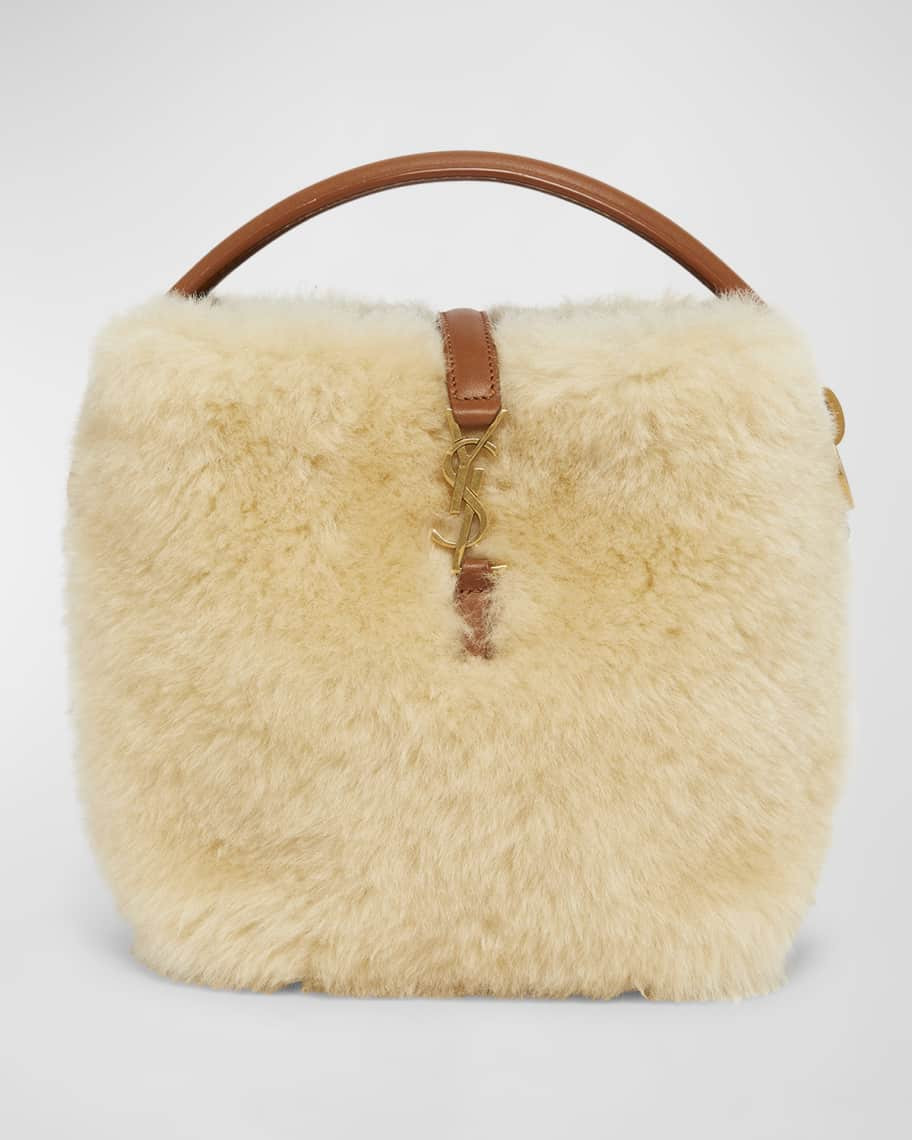 Saint Laurent Le 37 Mini YSL Bucket Bag in Lamb Shearling Fur | Neiman Marcus