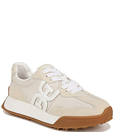 Sam Edelman Langley Suede and Nylon Lace-Up Retro Sneakers - 6.5 | Dillard's