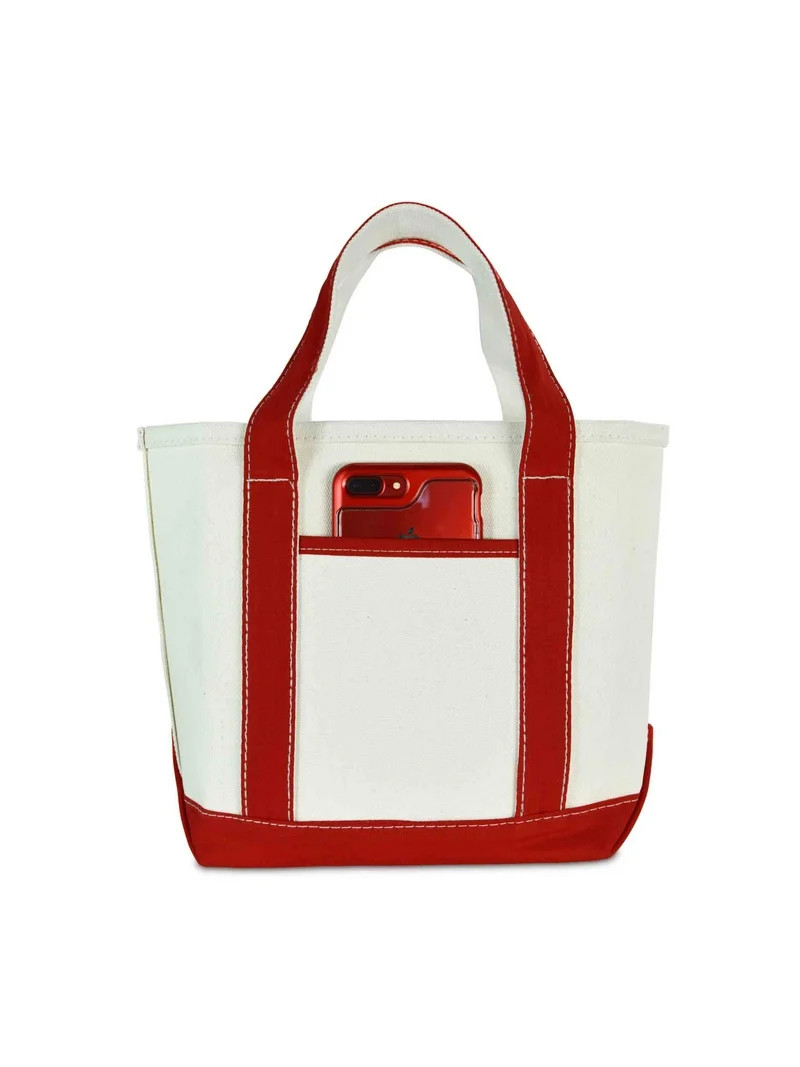 DALIX 14" Mini Small Cotton Canvas Gift Tote Bag in Red | Walmart (US)