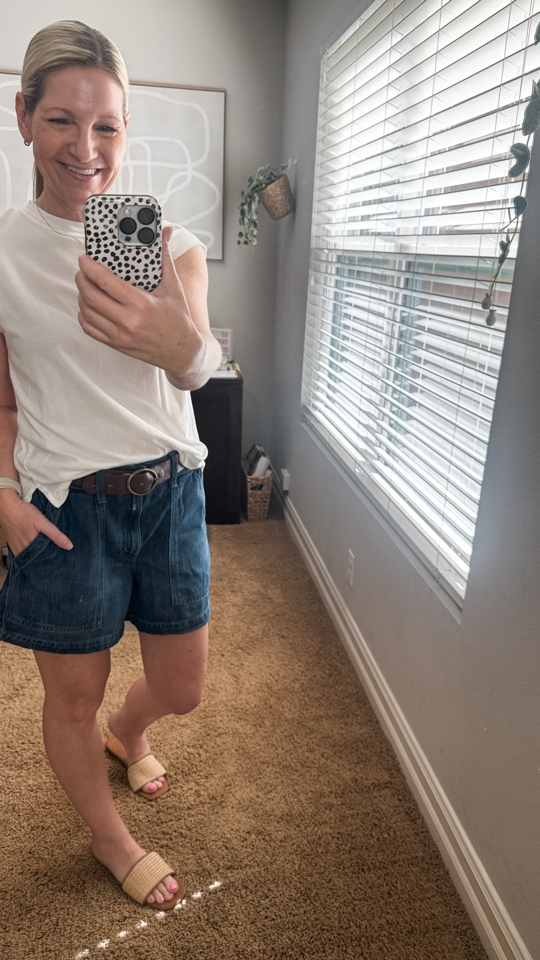 Last day of February and I’m in shorts. Couldn’t ask for anything better. My first chance to wear these new Gap Factory denim shorts that have a 4 inch inseam and are so comfortable with an elastic waist. 

My tee is a Target favorite and my sandals are also Target. 

#LTKSeasonal #LTKOver40 #LTKootd