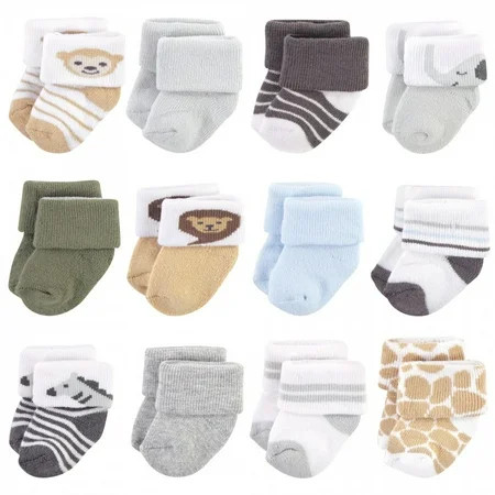 Hudson Baby Infant Boy Cotton Rich Newborn and Terry Socks Boy Safari 0-3 Months | Walmart (US)