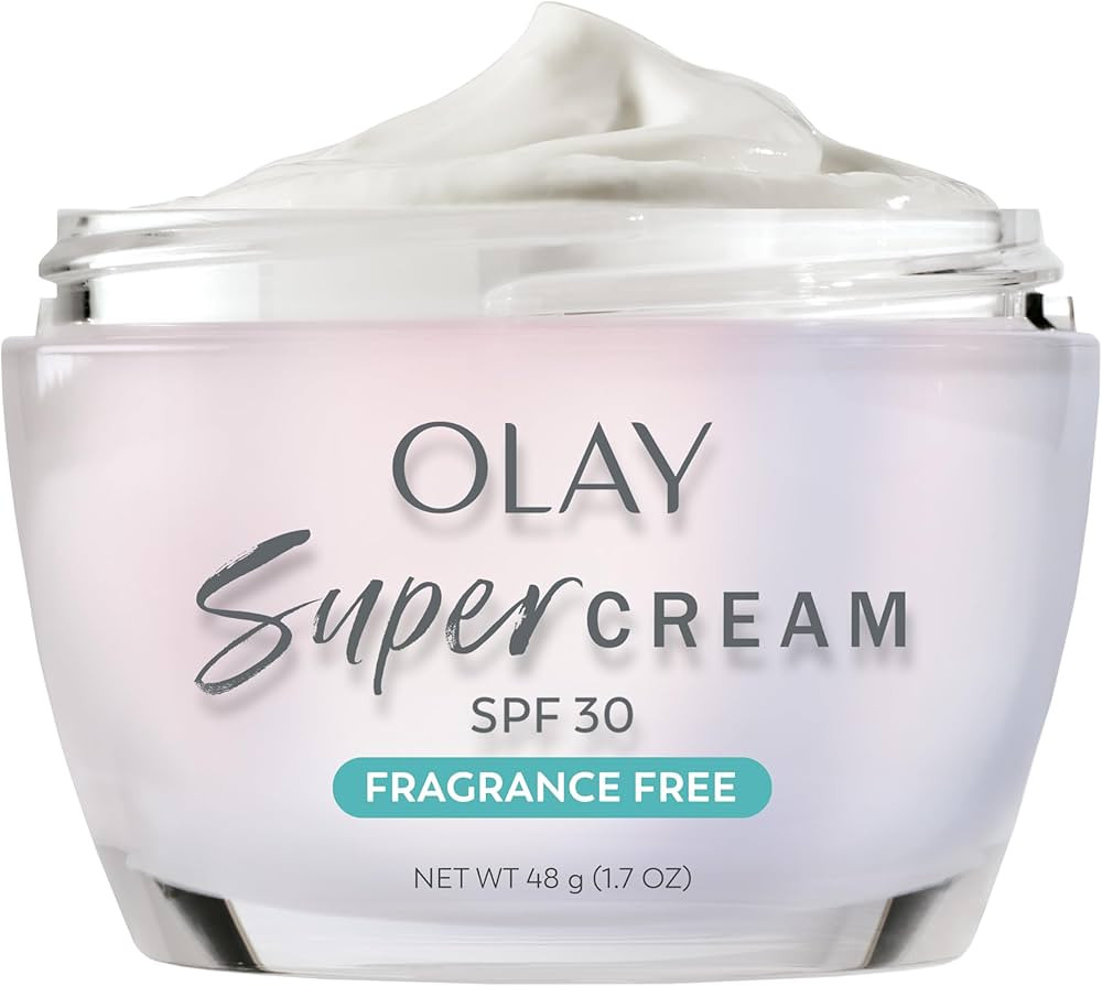 Olay Super Cream with Sunscreen SPF 30, Fragrance Free Lightweight Face Moisturizer with Sun Prot... | Amazon (US)