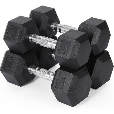 100 LBS Hex Dumbbells Set, PVC Coated Exercises & Fitness Dumbbell Weights Set for Strength Training Home Gym | Target