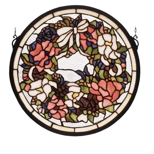 Wreath Plants & Flowers Window Panel | Wayfair North America