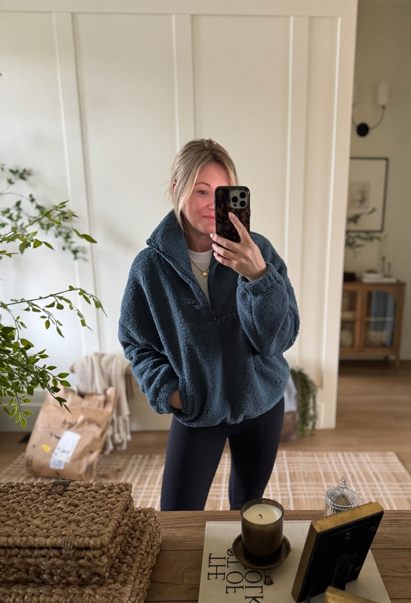 Loving this Sherpa fleece half zip and this color so much lately! This is nearly identical to the Alo designer version for a fraction of the price! 

#LTKmomlife #LTKootd #LTKHome