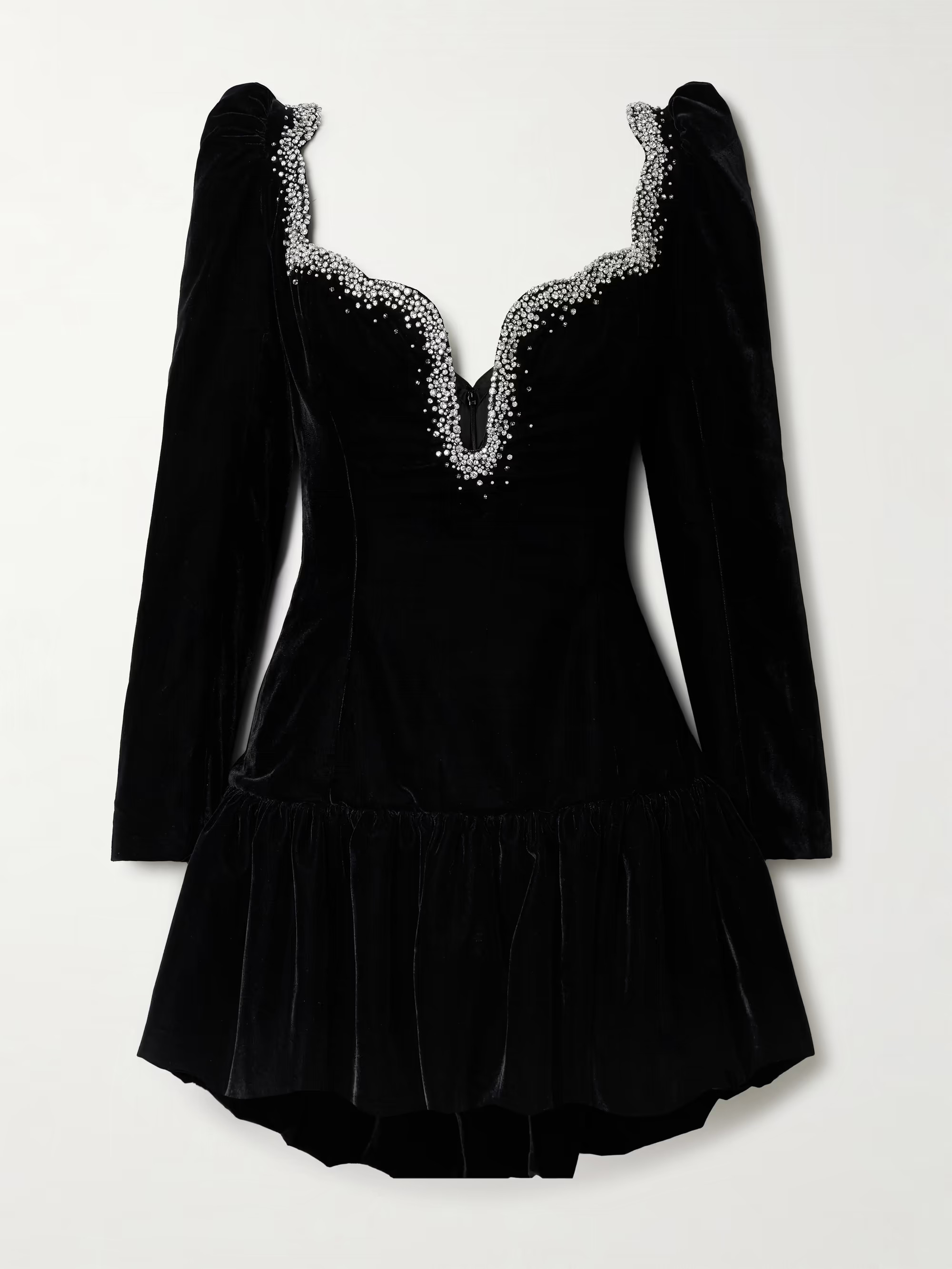 Edie embellished scalloped velvet mini dress | NET-A-PORTER (UK & EU)