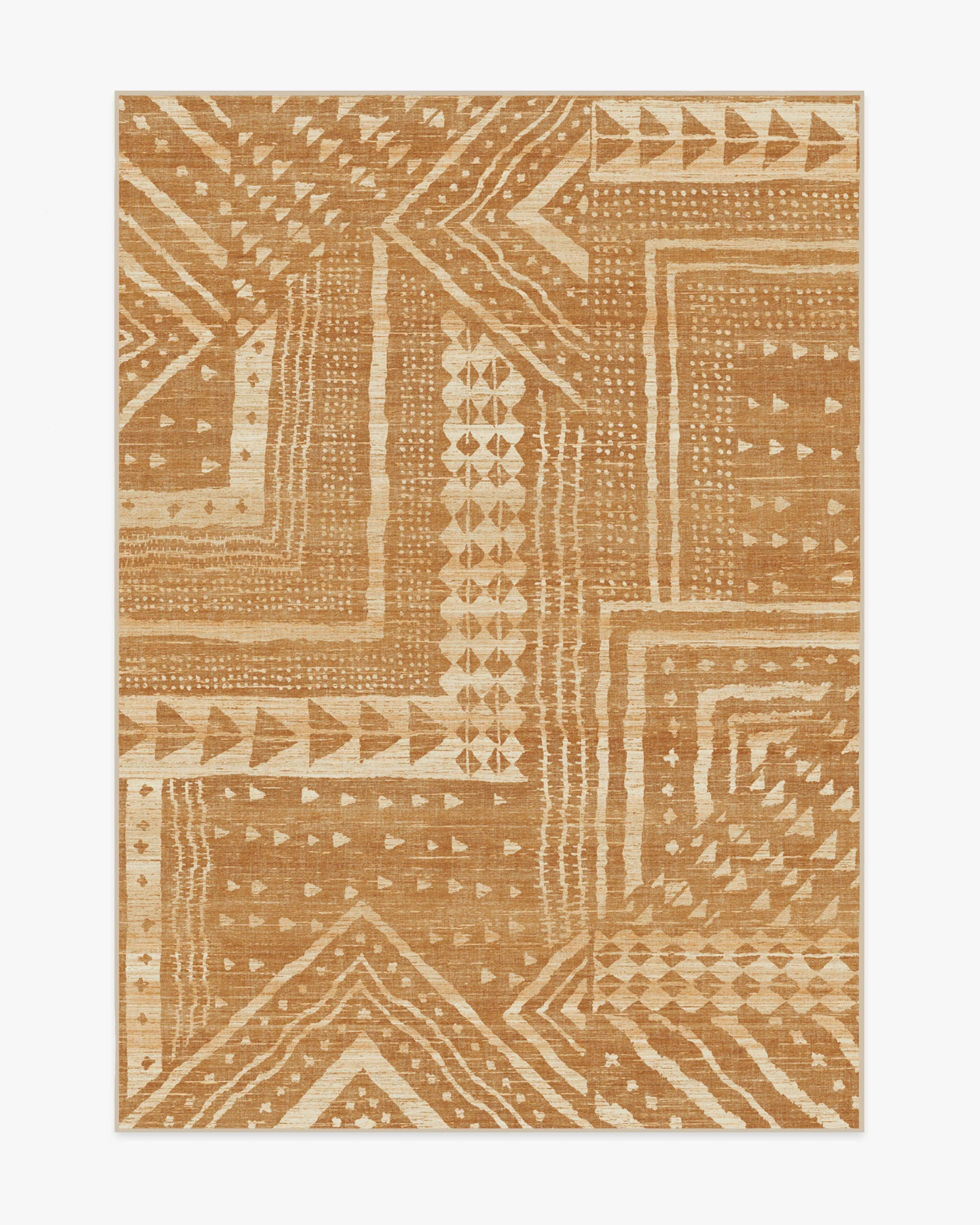 Malene Barnett Bogolan Ochre Rug | Ruggable | Ruggable