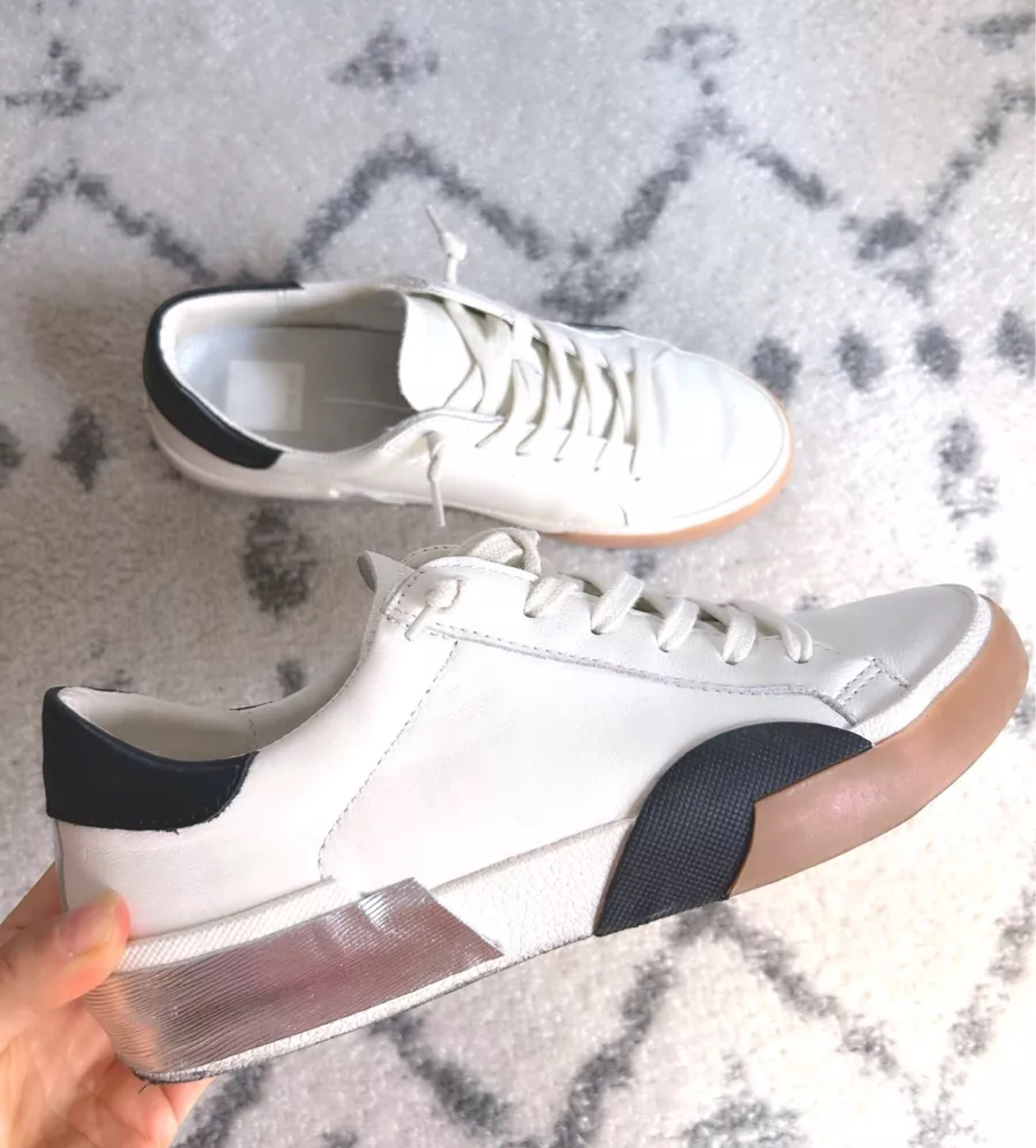 zina sneakers in white black leather