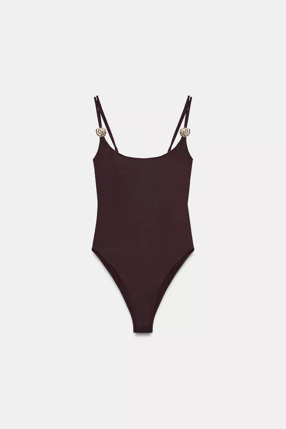 POLYAMIDE BODYSUIT WITH METALLIC DETAIL | Zara US