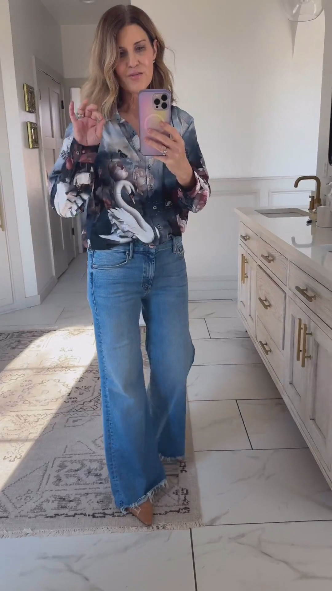 Wearing a size 27 in jeans and a small top 
