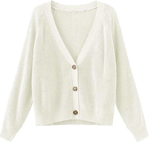 TASAMO Women's Long Sleeve Knit Sweater Open Front Cardigan Button Loose Outerwear | Amazon (US)