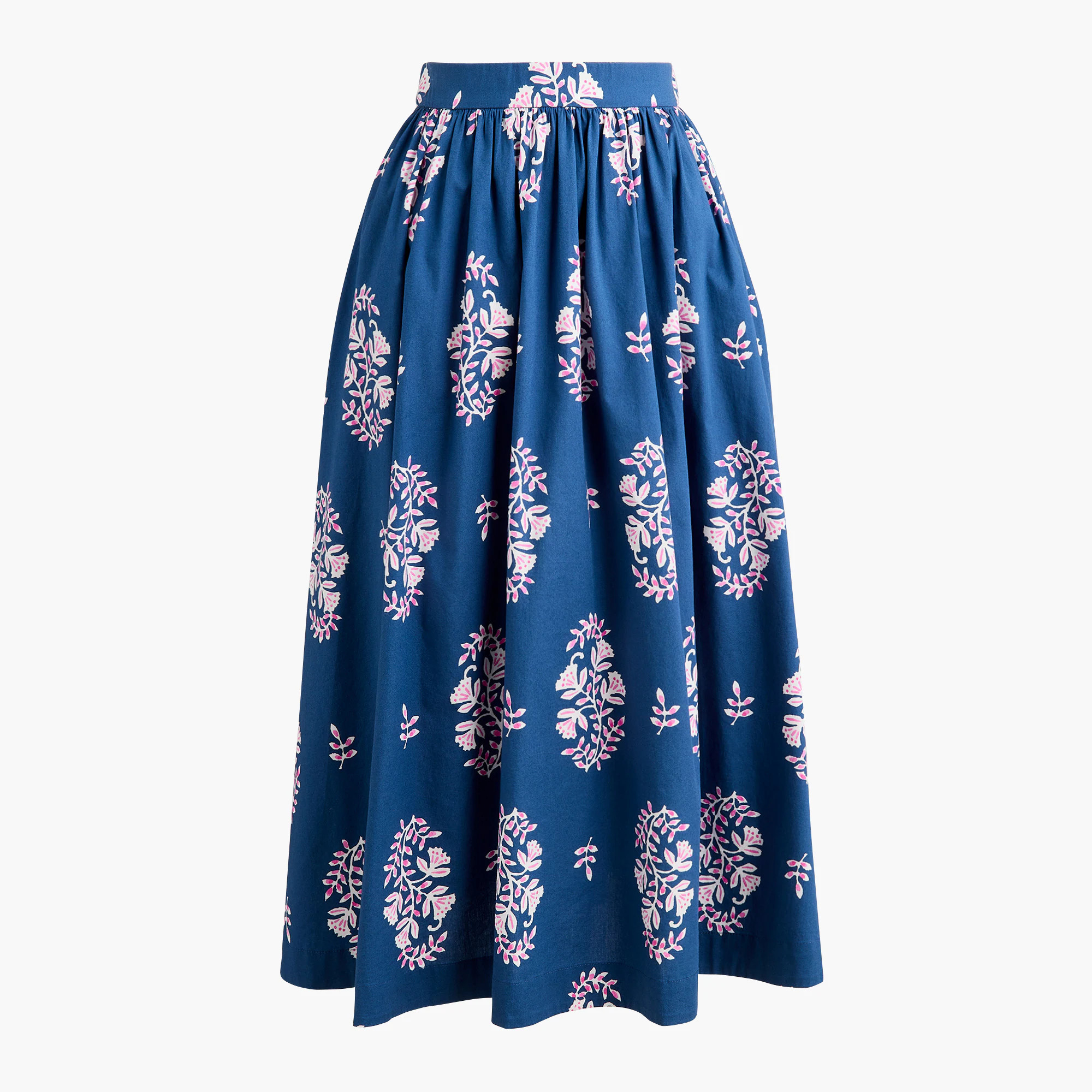 Poplin pull-on midi skirt | J.Crew Factory