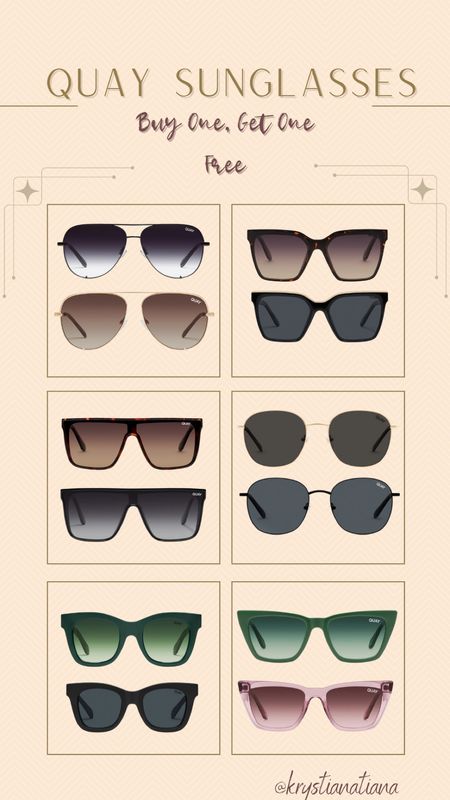 Quay: BOGO Sunglasses! 







Quay, Sunglasses, Sun, Summer, Fashion, Fashion Finds

#LTKStyleTip #LTKSummerSales #LTKItBag